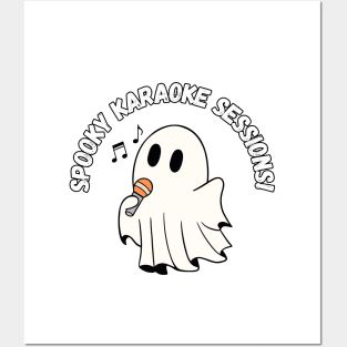 Spooky Karaoke Sessions! Halloween: with a cute little spooky ghost Posters and Art